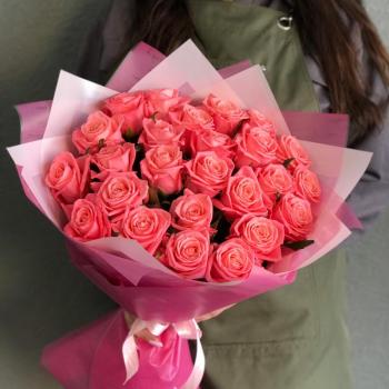 Розовые розы 50 см 25 шт. (Россия) артикул: 350020