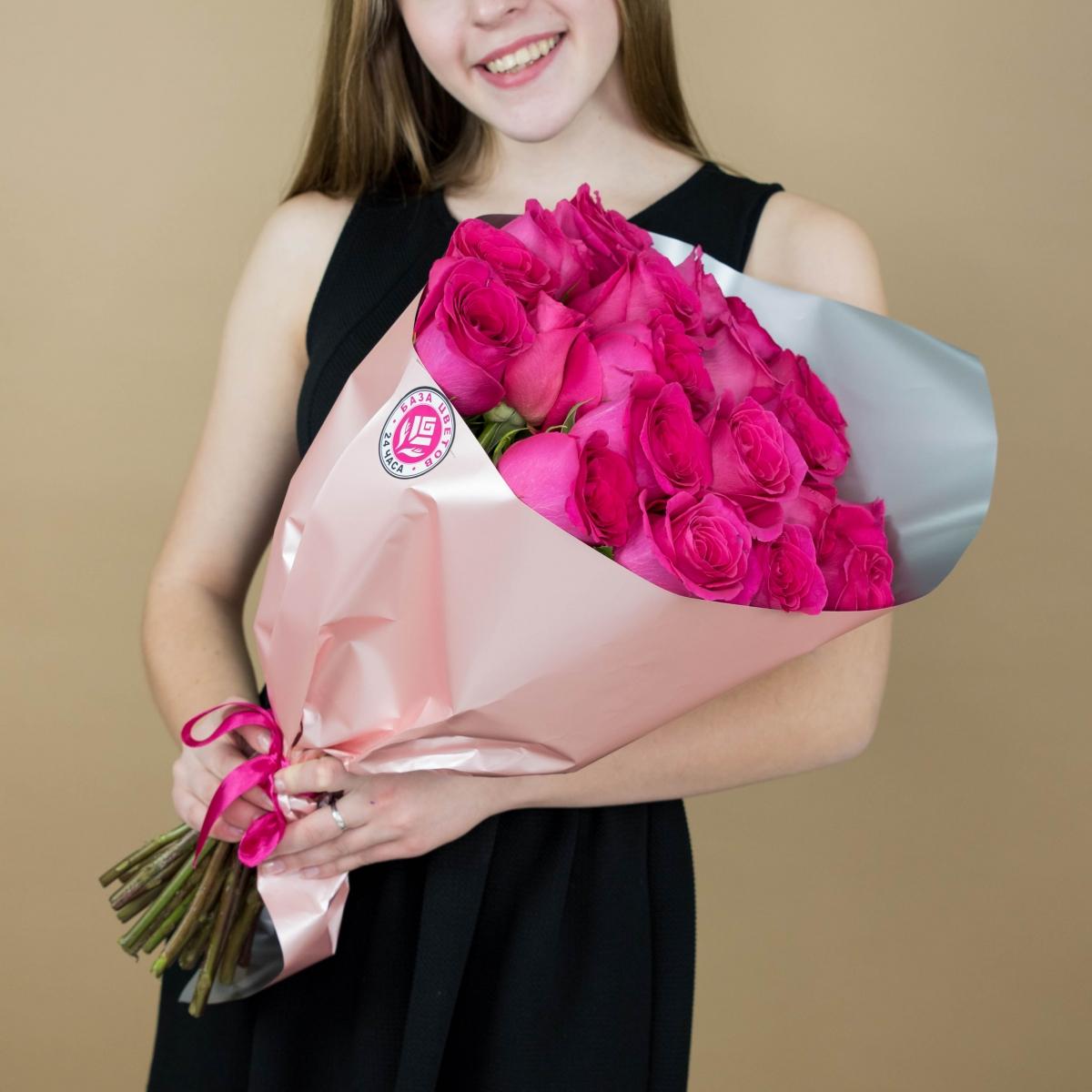 Букет из розовых роз 21 шт. (40 см) [код товара - 92364]