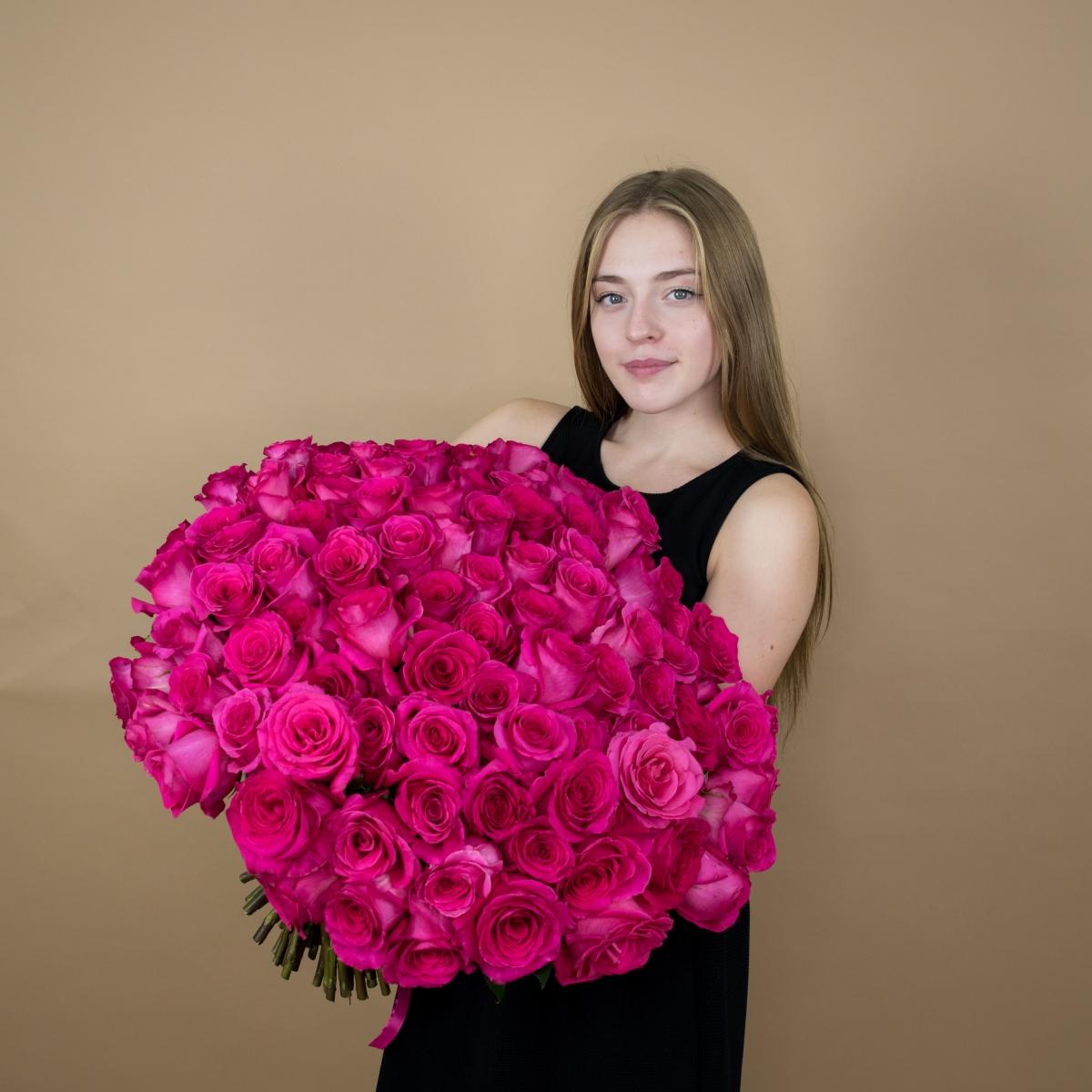 Букет из розовых роз 75 шт. (40 см) (articul   92708)